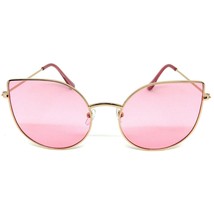 OVERSIZED VINTAGE 70&#39;s RETRO CAT EYE Style SUN GLASSES Rose Gold Frame P... - £13.43 GBP