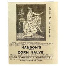 Hanson&#39;s Magic Corn Salve 1894 Advertisement Victorian Foot Medicine 2 ADBN1hh - £7.47 GBP