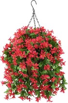 Artificial Hanging Violet Flowers In A Basket, An Artificial Hanging Vin... - £41.44 GBP