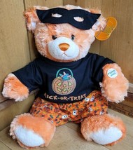 Build A Bear Orange Festive Fall Teddy 04 Limited Ed Halloween Creepy Vo... - $69.29