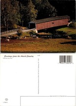 America PA Greetings From Amish Country Covered Bridge Dairy Cows VTG Postcard - £7.34 GBP
