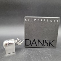 NOB Vintage Dansk Zoo Silverplate Zinc Rhinoceros Rhino Paperweight Figu... - $32.17