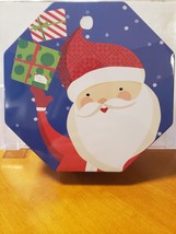 Christmas Cookie Tin - Santa Has A Gift For You - Walgreen&#39;s Octagonal 8.5&quot; X 3&quot; - $9.99