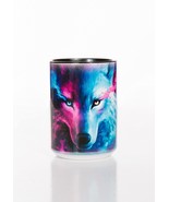 Where Light &amp; Dark Meet Wolf Wolves Ceramic Coffee Mug Cup 15 oz Black - £15.78 GBP