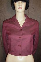 Prada Red and Silver Shimmering Twill Cropped Jacket/Top 38IT NWT - $390.00