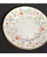 Coalport Brookdale Bread Plate White with Multicolor Floral - $13.86