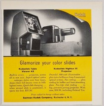 1954 Print Ad Kodak Kodaslide Viewer &amp; Highlux III Projectors Rochester,NY - $9.88