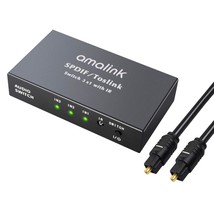 3 Port Optical Switcher Splitter 3 In 1 Out, With 1 Way Spdif Toslink Op... - £33.82 GBP