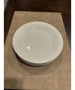 Set of 4 Gibson 7-3/4”  IMPERIAL BRAID White Salad Plates - $25.74