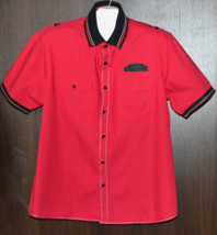Xios Men&#39;s Red Black Trim Logo Button Down Cotton Size Shirt 2XL - £11.00 GBP