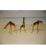 Miniature Hand Blown Glass Collectibles Vintage Giraffes Set of 3 Excell... - £31.36 GBP