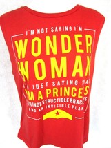 DC COMICS Tank Top Not Wonder Woman Princess funny red yellow sz XL cotton blend - £11.59 GBP