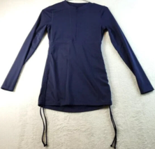Athleta Short Dress Womens Size 2XS Navy Ruched Nylon Long Sleeve Logo 1/4 Zip - £17.96 GBP