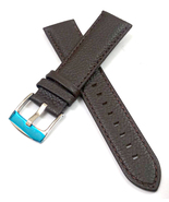 22mm Genuine Leather Dark Brown Watch Band Strap With Silver Buckle - £12.54 GBP