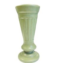 Vintage Haeger Pottery Arts &amp; Crafts Light Green Vase 9 Inch Fluted 3.75 in Diam - £19.41 GBP
