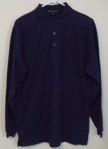 Mens NWOT Port Authority Navy Blue Long Sleeve Polo Shirt Size Medium - £13.50 GBP