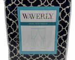 Waverly Lovely Lattice Onyx Black Beige 1 Panel Tieback  2 1/2&quot; Rod 52x84 - $19.79