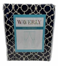 Waverly Lovely Lattice Onyx Black Beige 1 Panel Tieback  2 1/2" Rod 52x84 - £15.52 GBP
