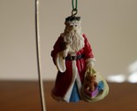 Santa Claus Ringing Bell Gift Bag Presents Ornament 2.5&quot; Christmas Village - $183.98 MXN