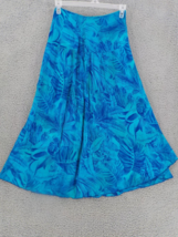 Platinum Skirt Womans Sz 6 Flowy Blue With Slit &amp; Sidezip Drop Fitted Waist Nwot - $19.99