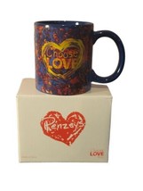Penzey&#39;s Spices Choose Love 12 oz Ceramic Colorful Blue Coffee Mug 2020 - £11.82 GBP