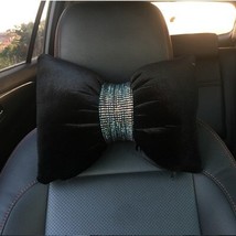 Bling  Crystal Car Seat Pillow Rhinestones Supplies Auto Neck Headrest Support C - £35.76 GBP