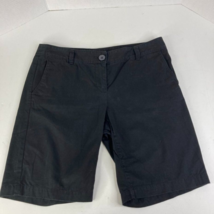 Ann Taylor Loft Womens Chino Shorts Size Black 9&quot; Inseam Flat Front - £10.13 GBP