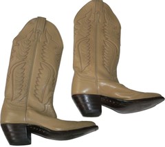 NEW Vintage JUSTIN Cowboy Western Boots bone Women&#39;s 5.5 A Narrow ladies tan  - £72.54 GBP