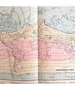 Map Of The World 1884 Isothermal Zones Temperatures Victorian Lithograph... - $948.70 MXN