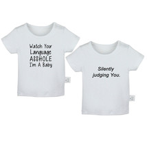 Watch Your Language I&#39;m A Baby Funny T-shirts Newborn Infant Baby Graphic Tee - £15.73 GBP