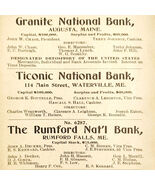 1906 Maine National Banks Advertisement Banking Augusta Waterville Rumfo... - $35.24 CAD