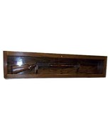 handmade Single Gun Locking Wall Display Cabinet Case - Walnut Finish - £181.47 GBP