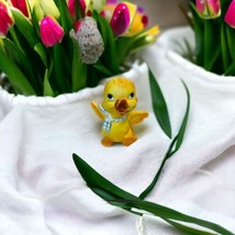 Enesco Japan Yellow Ceramic Duck Duckling Flapping Wings Blue White Scarf Easter - £19.34 GBP
