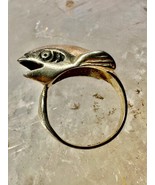 Fish ring tuna bass fishermen band size 2.25 sterling silver women pinky - $66.66 CAD