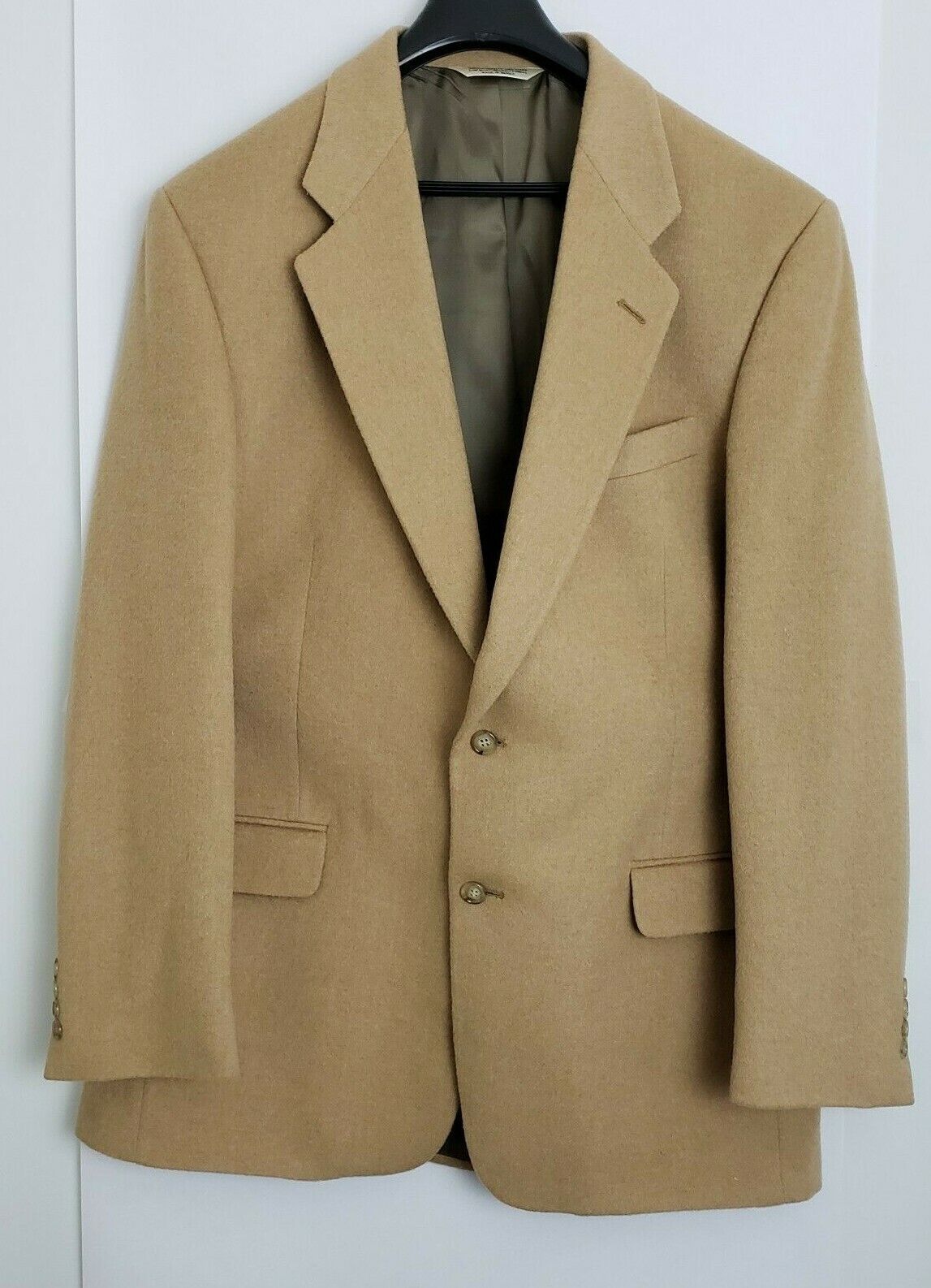 Evan Picone Mens Blazer Jacket Tan Lining 100% Camel Hair Button Size 42L - $89.05