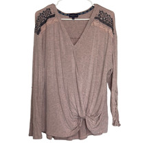 Artesia Front Knot Blouse Pink Embroidered Detailed Shoulders Women Size... - $211.55 MXN