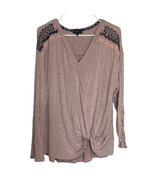 Artesia Front Knot Blouse Pink Embroidered Detailed Shoulders Women Size... - €9,58 EUR