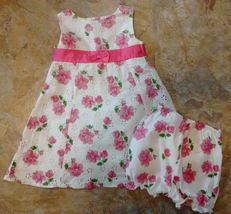 B.T. KIDS Girls Dress Gift 3 t Floral Pink Rose Sleeveless Bow  - $11.00