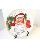 Vtg Santa Christmas jolly face plastic cookie Serving tray Plate MCM Sta... - £7.71 GBP