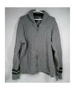 Vintage Banana Republic Men&#39;s Gray Full Zip Sweater Size XL  80% Merino ... - $29.69