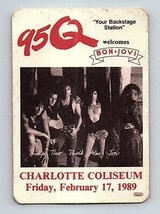 Bon Jovi 17 Febbraio 1989 Charlotte North Carolina Pass Backstage - $39.59