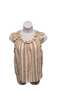 ANA Top Womens Size 0x Sleeveless Linen Blend Striped Multicolor  Lightw... - $12.38
