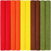 10 Rolls Crepe Paper Streamers 50 X 250Cm Fall Party Streamers Red Orange Yellow - £31.96 GBP