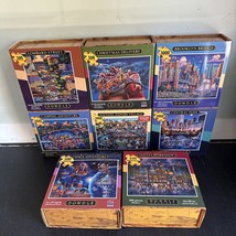 Dowdle 500 Piece Jigsaw Puzzles 16 x 20” Lot 8 Christmas Santa NYC SF CA... - $69.29