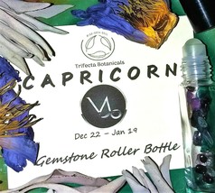 CAPRICORN Zodiac Roller Bottle Crystal Set Essential Oil Astrology Wicca... - £8.09 GBP