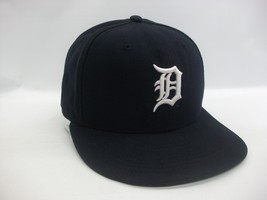 Detroit Tigers Hat 7 1/4 Fitted Blue New Era 59Fifty Baseball Cap - £15.63 GBP