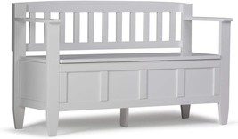 Simplihome Brooklyn Solid Wood 48 Inch Wide Entryway Storage Bench With Safety - £241.34 GBP