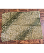 Rare Vintage John Kaldor Fabric Makers Rectangular Green Remnant Hem 23&quot;... - $10.51