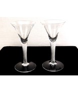 Set of 2 Vintage Wine Glasses, Air Twist Stem, 6 1/2&quot; Tall, 4 Oz. - $120.56 CAD