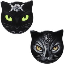 Alchemy Gothic Triple Moon Sacred Black Cat Witchy Ceramic Coasters CC16 CC17 - £6.37 GBP+